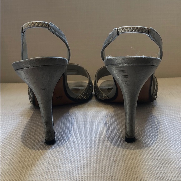 Silver sparkly open toed Stuart weitzman heels! - Picture 4 of 5